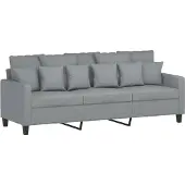 vidaXL Canapé à 3 places Gris clair 180 cm Tissu