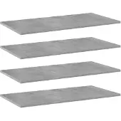 vidaXL Panneaux de bibliothèque 4 pcs gris béton bois d’ingénierie
