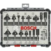 Bosch Powertools 2607017473 - Set 15 Pièces Fraises Mix 1/4"