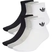 Adidas Originals Chaussettes 'Mid Ankle 6 Pairs' gris chiné / noir / blanc