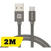 Swissten Câble de données textile USB / Micro-USB 2.0 M (2 m, USB 2.0)