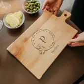 Yoursurprise Le plateau de service personnalisé en hêtre - Rectangulaire - Taille M - Avec gravure