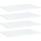 vidaXL Panneaux de bibliothèque 4 pcs blanc bois d’ingénierie