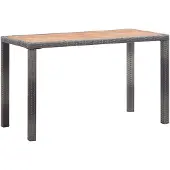 vidaXL Table de jardin anthracite et marron 123x60x74 cm Bois massif acacia