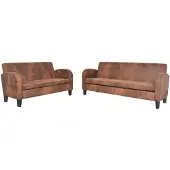 vidaXL Canapé "Höchenschwand" en polyester marron. Dimensions (L/H/P) 183x76x70 cm