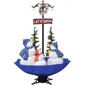 vidaXL Arbre de Noël neigeux avec base de parapluie Bleu 170 cm PVC