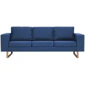 vidaXL Canapé à 3 places Tissu Bleu