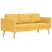 vidaXL Canapé à 3 places Tissu Jaune