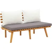 vidaXL Banc de jardin avec coussins 115 cm bois massif acacia