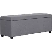 vidaXL Banc avec compartiment de rangement 116 cm Gris clair Polyester