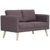 vidaXL Canapé à 2 places tissu taupe