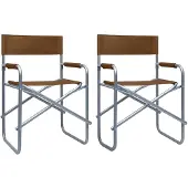 vidaXL Chaises de régie 2 pcs. acier brun