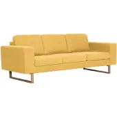 vidaXL Canapé à 3 places tissu jaune