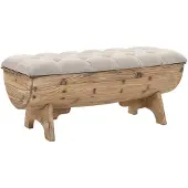 vidaXL Banc de Rangement 103 x 51 x 44 cm en Bois Massif et Tissu