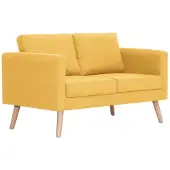 vidaXL Canapé à 2 places tissu jaune