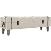 vidaXL Banc de rangement Bois massif et acier 111x34x37 cm