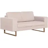 vidaXL Canapé à 2 places Tissu Crème