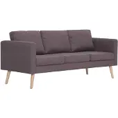 vidaXL Canapé à 3 places tissu taupe