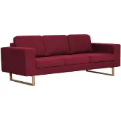 vidaXL Canapé à 3 places tissu rouge bordeaux