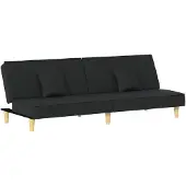 vidaXL Canapé-lit noir tissu