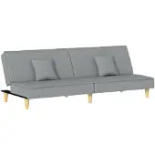 vidaXL Canapé-lit à gris clair tissu