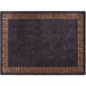 vidaXL Tapis lavable noir et doré 400x300 cm antidérapant