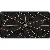 vidaXL Tapis lavable noir et doré 80x150 cm antidérapant