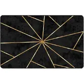 vidaXL Tapis lavable noir et doré 190x300 cm antidérapant