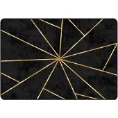 vidaXL Tapis lavable noir et doré 160x230 cm antidérapant