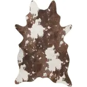 vidaXL Tapis marron et blanc motif vache lavable antidérapant