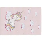 vidaXL Tapis enfants rose 160x230 cm licorne antidérapant lavable