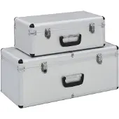 vidaXL Boîtes de rangement 2 pcs Argenté Aluminium