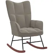 vidaXL Chaise à bascule Gris clair Velours