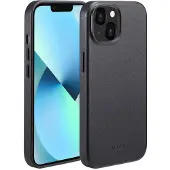 Accezz Coque arrière en cuir avec MagSafe Apple iPhone 13 - Onyx Black