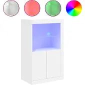 vidaXL Armoire latérale avec éclairage LED blanc bois d'ingénierie