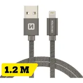 Swissten Câble de données textile USB / Lightning 1.2 M (1.20 m, USB 3.2 Gen 1)