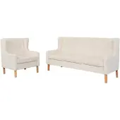 vidaXL Ensemble de canapés 2 pièces tissu blanc crème