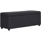 vidaXL Banc avec compartiment de rangement 116 cm Noir Polyester