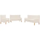 vidaXL Ensemble de canapés 3 pièces tissu blanc crème