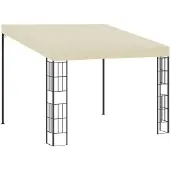 vidaXL Pavillon mural 3 x 3 m Tissu blanc crème