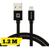 Swissten Câble de données textile USB / Lightning MFi 1.2 M (1.20 m, USB 3.2 Gen 1)