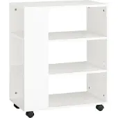 SoBuy Table Roulante Bibliothèque à Roulettes FBT68-W