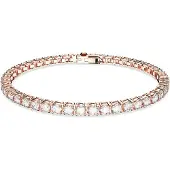 Swarovski Bracelet Matrix Tennis, Taille Ronde, Bleu, Métal Rhodié