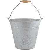 Esschert Design Seau Zinc Patiné 9.5 L Avec Anse Gris