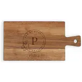 Yoursurprise Plateau de service personnalisé - Bois de teck - Rectangulaire - Format paysage - Taille S - Avec gravure