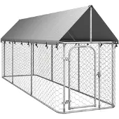 vidaXL Chenil extérieur avec toit 400x100x150 cm - Chenils & parcs pour chiens