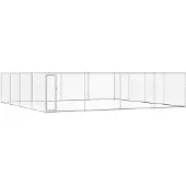 vidaXL Enclos pour chiens d'extérieur Acier galvanisé 760x760x185 cm