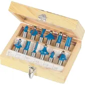 Silverline Jeu de toupies Silverline 12 pièces 1/2" TCT