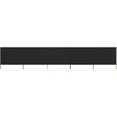 vidaXL Tissu brise-vent 5 pièces 600 x 160 cm noir