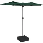 vidaXL Parasol double avec lumières LED vert 316x145 cm